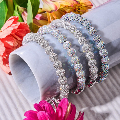 Cristal blanc d'hiver | Argent x Blanc | Bracelet Kikiballa